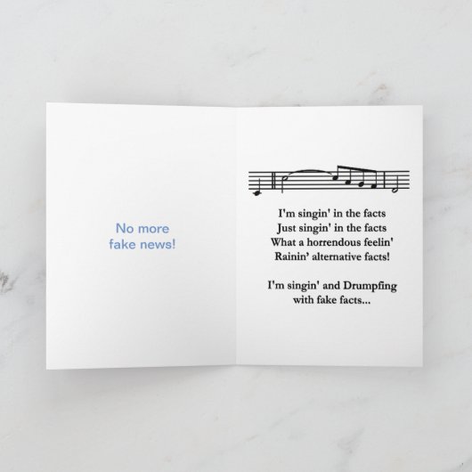 雨と歌の代替ファクトのグリーティングカード カード (内部)