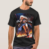 雨と火力のアニメ Tシャツ (正面)