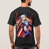 雨と火力のアニメ Tシャツ (裏面)