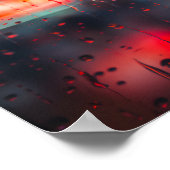 雨と都市のライト ポスター (角)