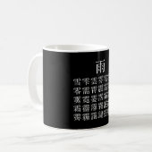 雨と雨冠の漢字 コーヒーマグカップ (正面左)