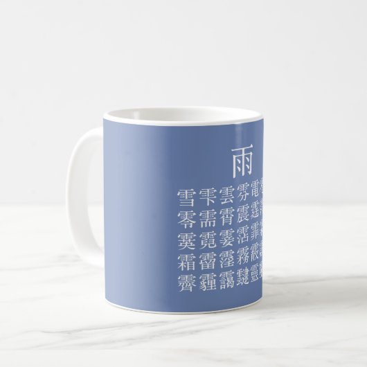 雨と雨冠の漢字 コーヒーマグカップ (正面左)