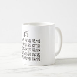 雨と雨冠の漢字 コーヒーマグカップ