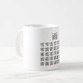 雨と雨冠の漢字 コーヒーマグカップ (正面左)