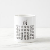 雨と雨冠の漢字 コーヒーマグカップ (中央)