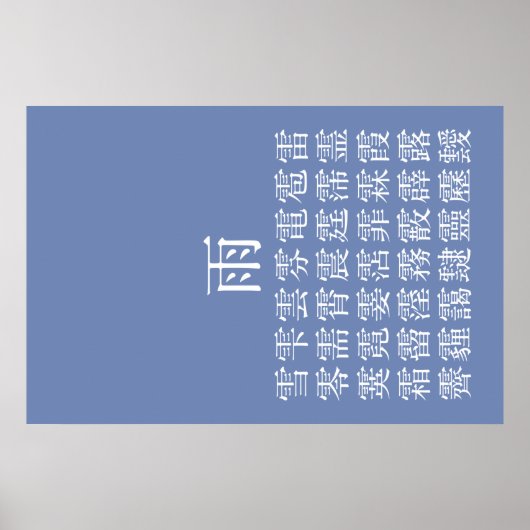 雨と雨冠の漢字 ポスター (正面)