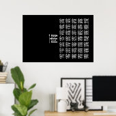雨と雨冠の漢字 ポスター (ホームオフィス)