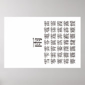 雨と雨冠の漢字 ポスター (正面)