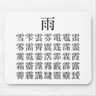 雨と雨冠の漢字 マウスパッド