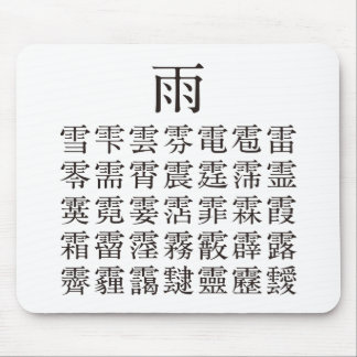 雨と雨冠の漢字 マウスパッド