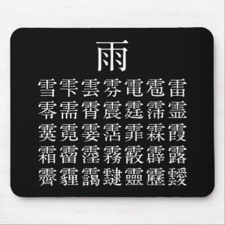 雨と雨冠の漢字 マウスパッド