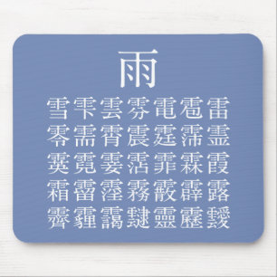 雨と雨冠の漢字 マウスパッド