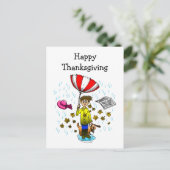 雨と風の幸せな感謝祭 ポストカード (スタンド正面)