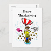 雨と風の幸せな感謝祭 ポストカード (正面/裏面)