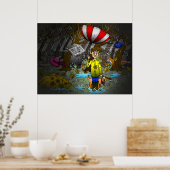 雨と風の強い秋の日 ポスター (キッチン)