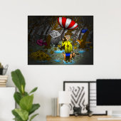 雨と風の強い秋の日 ポスター (ホームオフィス)