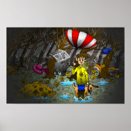 雨と風の強い秋の日 ポスター