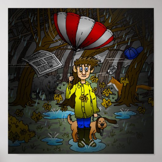 雨と風の強い秋 ポスター (正面)