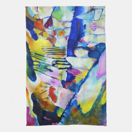 雨と風景バイワッシリーカンディンスキー キッチンタオル (縦)