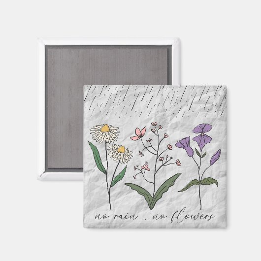 雨なし花を奨励するやる気を起こさせる引用文 マグネット (正面/裏面)
