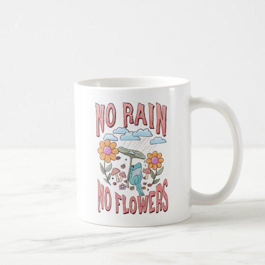 雨なし、花なし – 鮮やかフローラ感動的 コーヒーマグカップ (右)