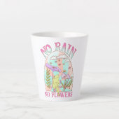 雨なし、花なし – 鮮やかフローラ&きのこ カフェラテマグ (正面)