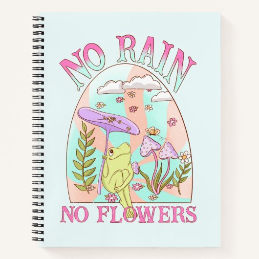 雨なし、花なし – 鮮やかフローラ&きのこ ノートブック (正面)
