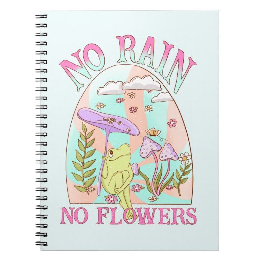 雨なし、花なし – 鮮やかフローラ&きのこ ノートブック (正面)