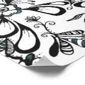 雨なし、花のポスター ポスター (角)