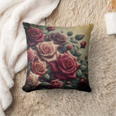 雨にキスされたバラ鮮やか:エレガンス クッション (ブランケット)