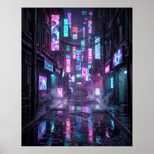 雨に濡れたネオン街 ポスター (正面)