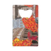 雨に濡れたローマ・ヴィンテージのポスター クレジットカード栓抜き (裏面)