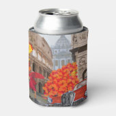 雨に濡れたローマ・ヴィンテージのポスター 缶クーラー (缶正面)
