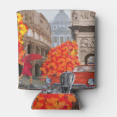 雨に濡れたローマ・ヴィンテージのポスター 缶クーラー (裏面)