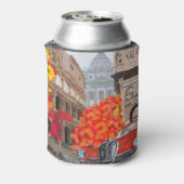 雨に濡れたローマ・ヴィンテージのポスター 缶クーラー (缶裏面)
