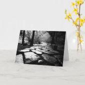 雨に濡れた敷石 カード (黄色い花)