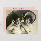 雨のおもしろいのヴィンテージのブライダルシャワーの招待状Gals 招待状 (正面/裏面)