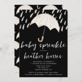 雨のしずくとうわばみベイビースプリンクラー、シャワー 招待状 (正面/裏面)