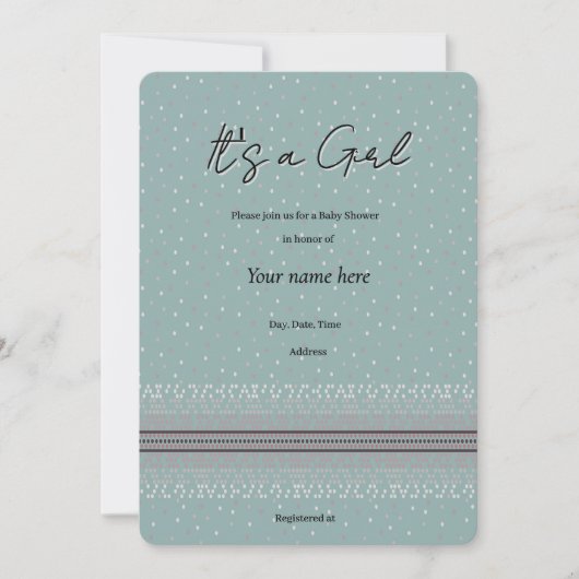 雨のしずくベイビーシャワーの招待状 招待状 (正面)