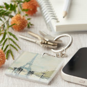 雨のエッフェル塔|パリ キーホルダー (正面右)