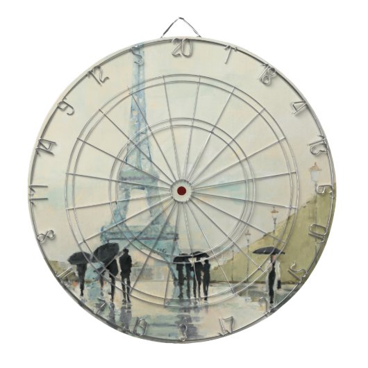 雨のエッフェル塔|パリ ダーツボード (正面)