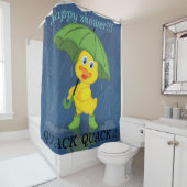 雨のカーテンから隠れた傘のアヒル シャワーカーテン (インサイチュ)