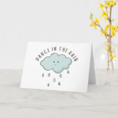 雨のグリーティングカードで踊る カード (黄色い花)