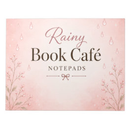 雨のコーヒーと本のノートパッド ノートパッド