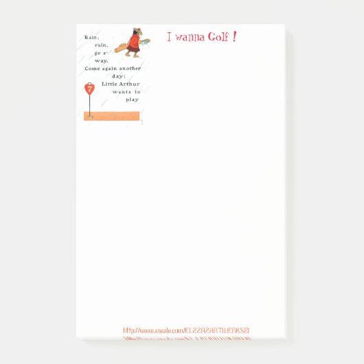 「雨のゴルフデー」 ポストイット (正面)