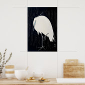 雨のサギ 日本のファインアートプリント 家 ポスター (キッチン)