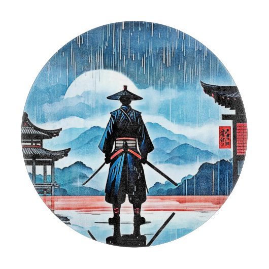 雨のサムライ静かズ カッティングボード (正面)