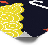 雨のシームレスなパターン ポスター (角)