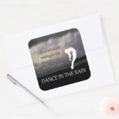 雨のステッカーで踊感動的る スクエアシール (封筒)