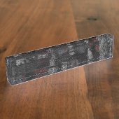 "雨のタンゴ"机用ネームプレート デスクネームプレート (側面)